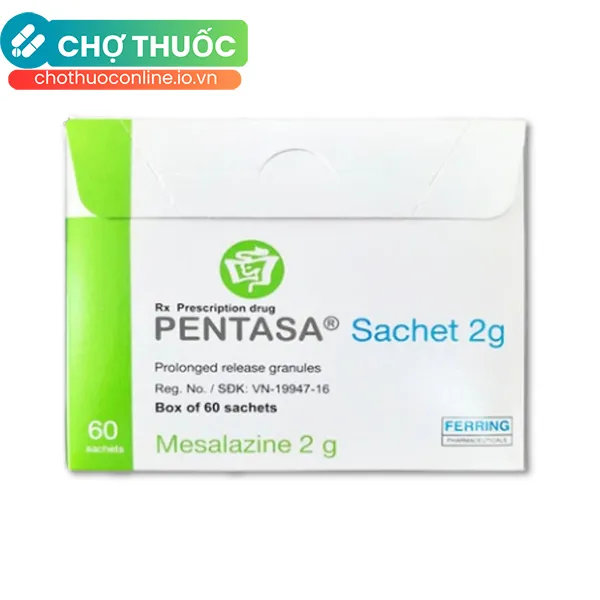 Thuốc Pentasa 2g Ferring điều trị viêm loét đại tràng, tá tràng (60 gói)