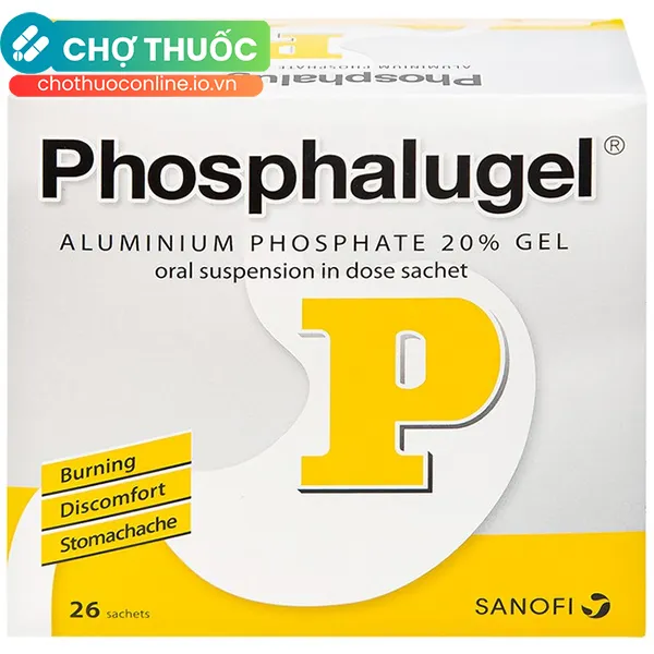 Thuốc Phosphalugel giảm độ axit của dạ dày (26 gói x 20g)