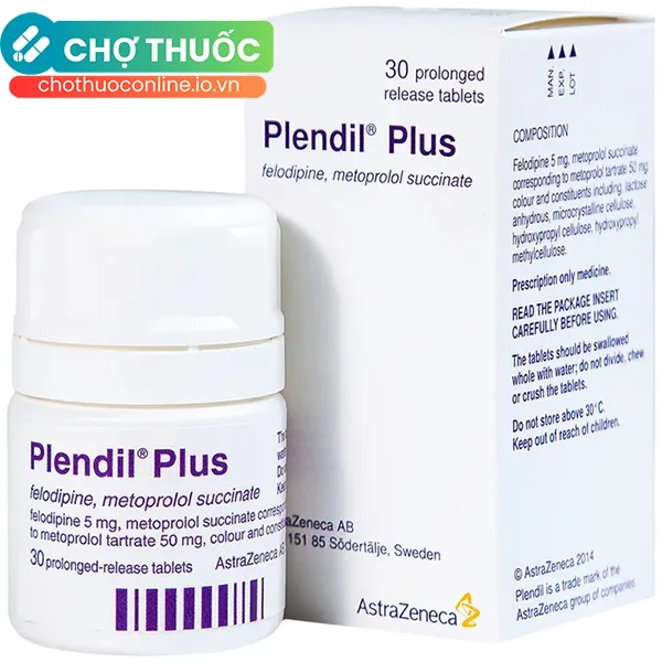 Thuốc Plendil Plus điều trị tăng huyết áp (chai 30 viên)