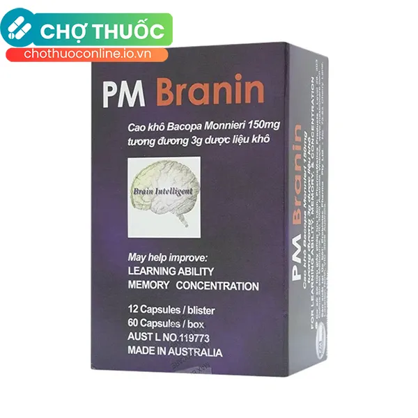 Thuốc PM Branin hỗ trợ cải thiện và duy trì chức năng não (5 vỉ x 12 viên)