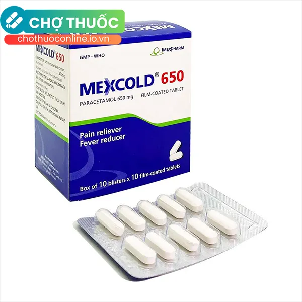 Thuốc pms-Mexcold Plus Imexpharm giúp giảm đau, hạ sốt (100 viên)