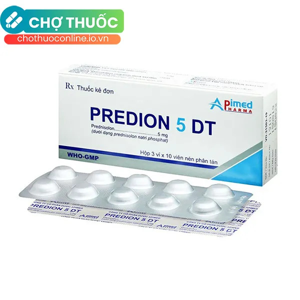 Thuốc Predion 5 DT hỗ trợ chống viêm, dị ứng (3 vỉ x 10 viên)