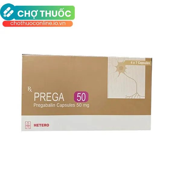 Thuốc Prega 50mg hỗ trợ điều trị động kinh, đau dây thần kinh (Hộp 28 viên)