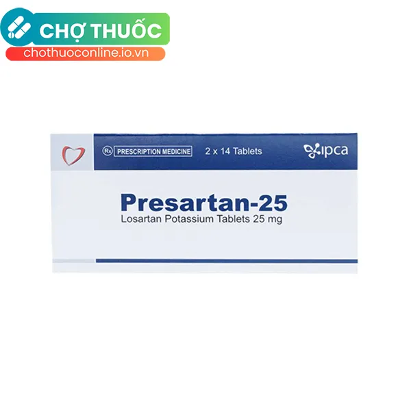 Thuốc Presartan 50 điều trị tăng huyết áp (2 vỉ x 14 viên)
