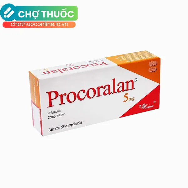 Thuốc Procoralan 5mg điều trị đau thắt ngực,suy tim (4 vỉ x 14 viên)