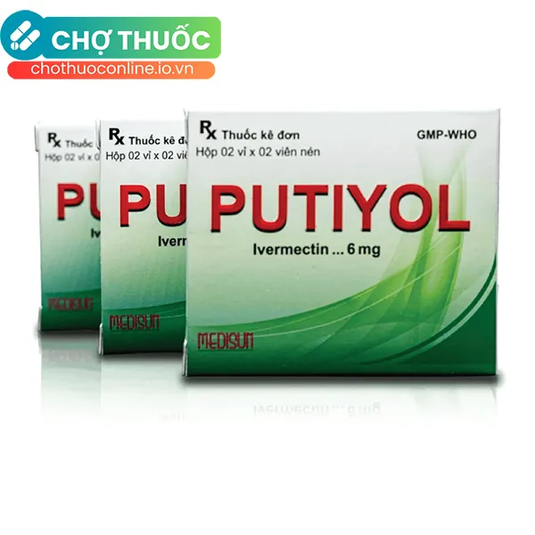 Thuốc Putiyol 6mg Điều Trị Giun, Sán, Kí Sinh Trùng (Hộp 2 Vĩ X 2 Viên)