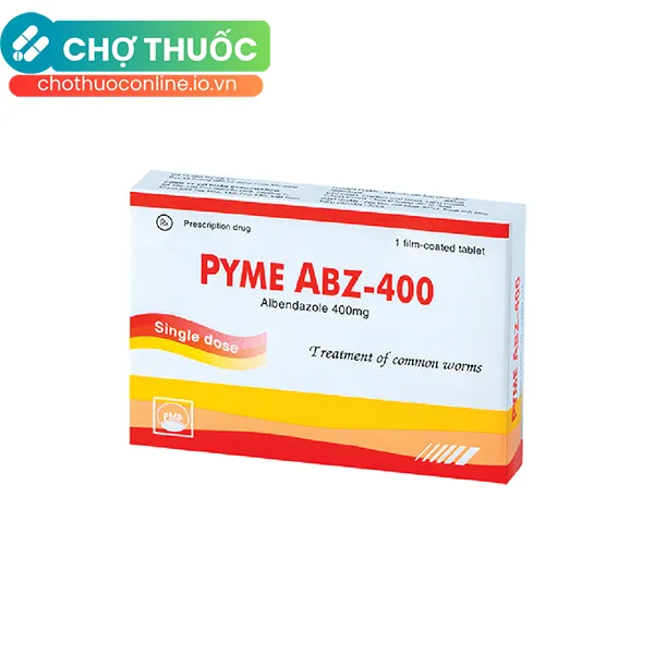 Thuốc PYME ABZ 400MG hỗ trợ điều trị nhiễm một hoặc nhiều loại ký sinh trùng đường ruột (Hộp 1 viên)