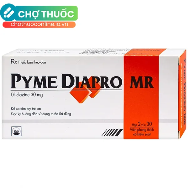 Thuốc Pyme Diapro MR 30mg điều trị bệnh đái tháo đường tuýp 2 (2 vỉ x 30 viên)