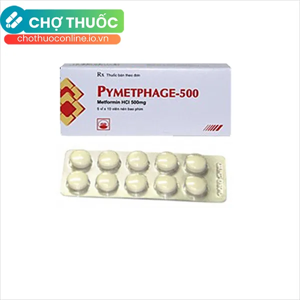 Thuốc Pymetphage 500 Có Tác Dụng Điều Trị Đái Tháo Đường Tuýp 2 (Hộp 5 Vĩ X 10 Viên)