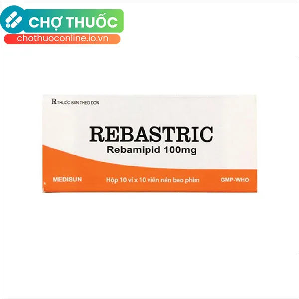 Thuốc Rebastric 100mg điều trị loét dạ dày, tá tràng (10 vỉ x 10 viên)