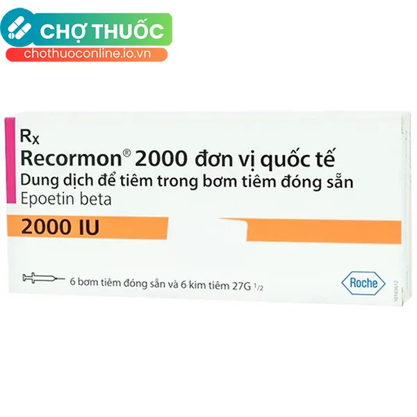 Thuốc Recormon 2000IU Roche điều trị bệnh thiếu máu (6 ống)