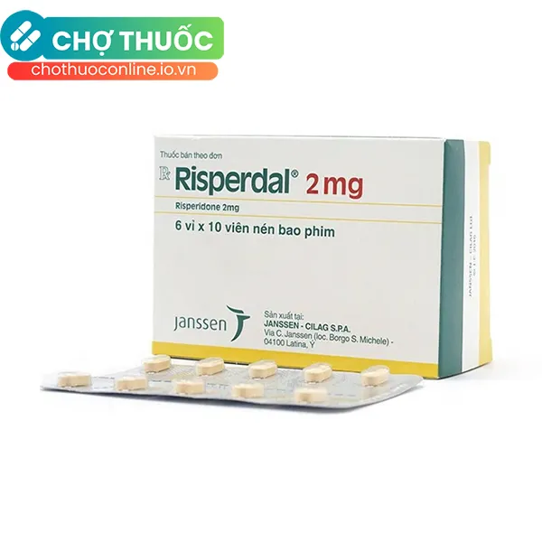 Thuốc Risperidon 2mg Hasan điều trị tâm thần phân liệt (5 vỉ x 10 viên)