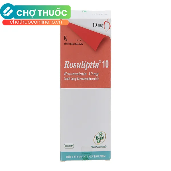 Thuốc Rosuliptin 10mg trị rối loạn lipid máu (1 vỉ x 10 viên)