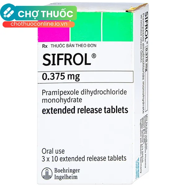 Thuốc Sifrol 0.375mg Boehringer điều trị bệnh parkinson (3 vỉ x 10 viên)