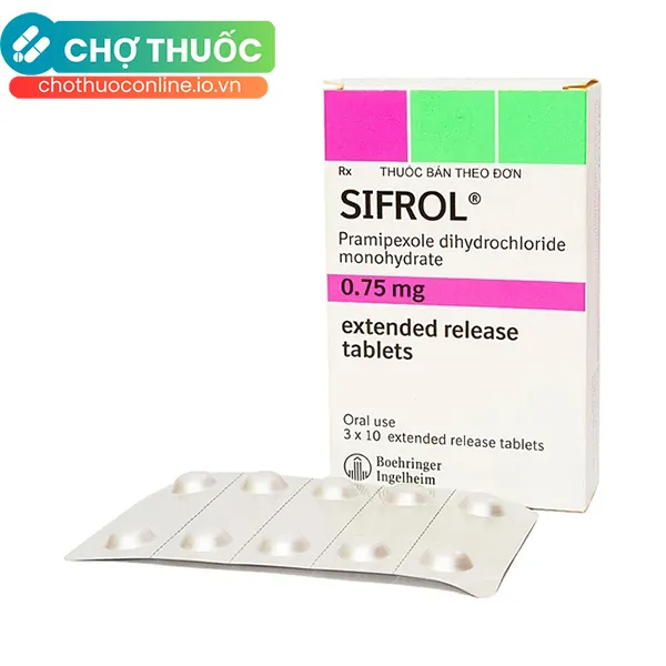 Thuốc Sifrol 0.75 Boehringer điều trị bệnh Parkinson vô căn (3 vỉ x 10 viên)
