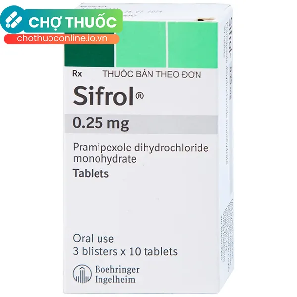 Thuốc Sifrol 0,25mg điều trị bệnh Parkinson (30 viên)