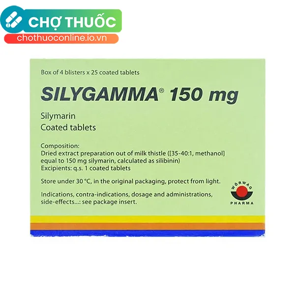 Thuốc Silygamma 150mg điều trị viêm gan, xơ gan (4 vỉ x 25 viên)