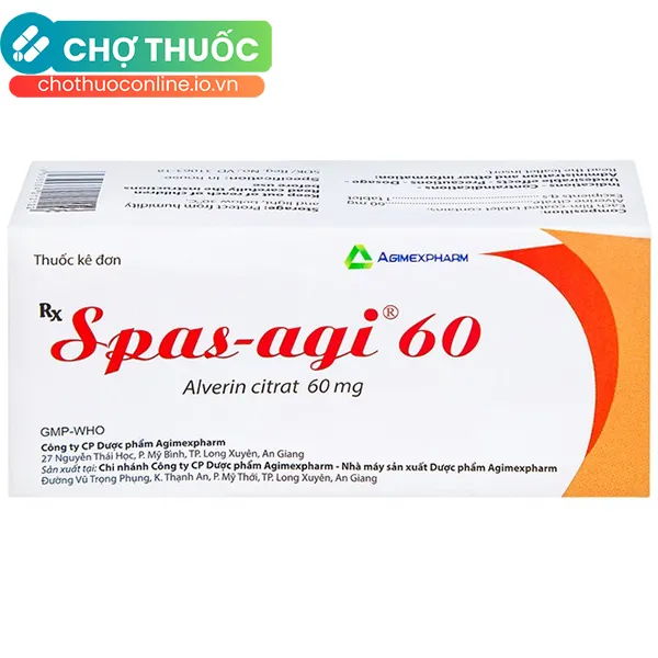 Thuốc Spas-Agi 60mg Điều Trị Chống Đau Do Co Thắt Cơ Trơn (Hộp 6 vĩ x 10 Viên)