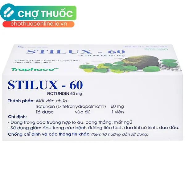 Thuốc Stilux-60 giúp an thần, gây ngủ, giảm đau (10 vỉ x 10 viên)