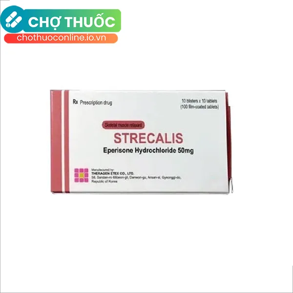Thuốc Strecalis 50mg điều trị tăng trương lực cơ (10 vỉ x 10 viên)