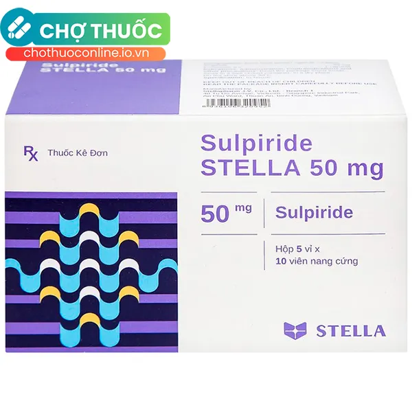 Thuốc Sulpiride STELLA 50mg điều trị chứng lo âu ở người lớn (5 vỉ x 10 viên)
