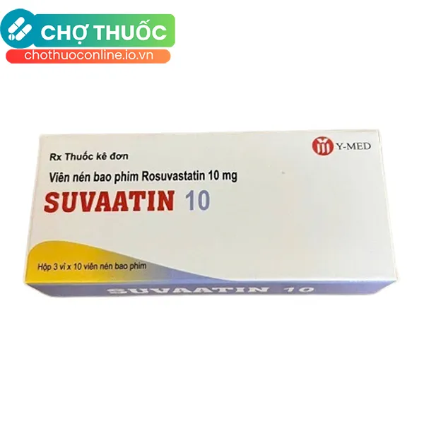 Thuốc Suvaatin 10 điều trị tăng cholesterol máu nguyên phát, rối loạn lipid máu hỗn hợp (3 vỉ x 10 viên)