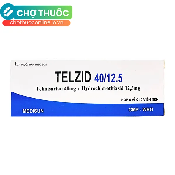 Thuốc Telzid 40/12.5 Medisun điều trị tăng huyết áp (6 vỉ x 10 viên)