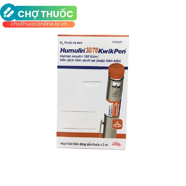 Thuốc tiêm Insulin Humulin 30/70 Kwikpen điều trị bệnh đái tháo đường (Hộp 5 ống x 3ml)