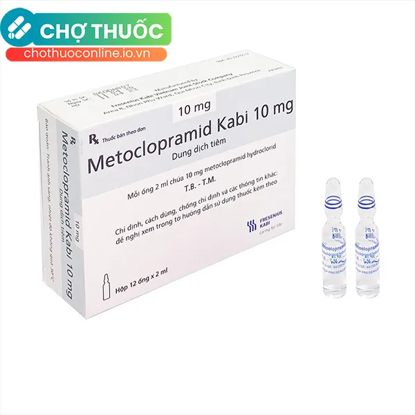 Thuốc tiêm Metoclopramid 10mg/2ml kích thích nhu động dạ dày (Hộp 12 ống)