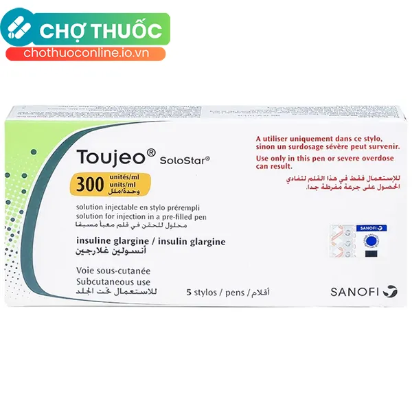 Thuốc tiêm Toujeo Solostar 300U/ml Sanofi điều trị tiểu đường (5 cây x 1.5ml)