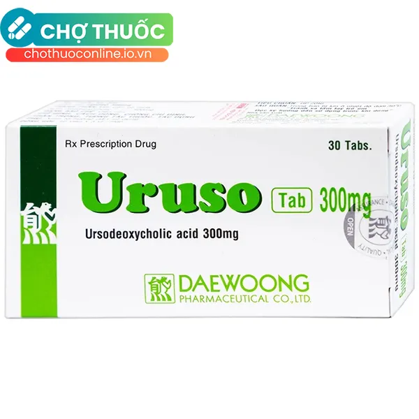 Thuốc Uruso 300mg Daewoong điều trị sỏi mật giàu cholesterol (3 vỉ x 10 viên)
