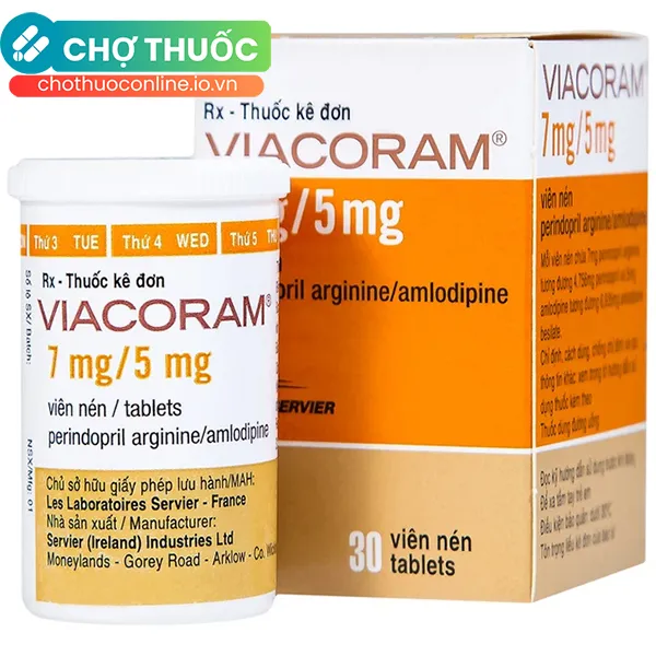 Thuốc Viacoram 7mg/5mg điều trị tăng huyết áp (30 viên)