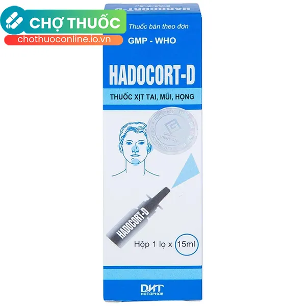 Thuốc xịt Hadocort-D Hà Tây điều trị các bệnh viêm mũi, viêm xoang (15ml)