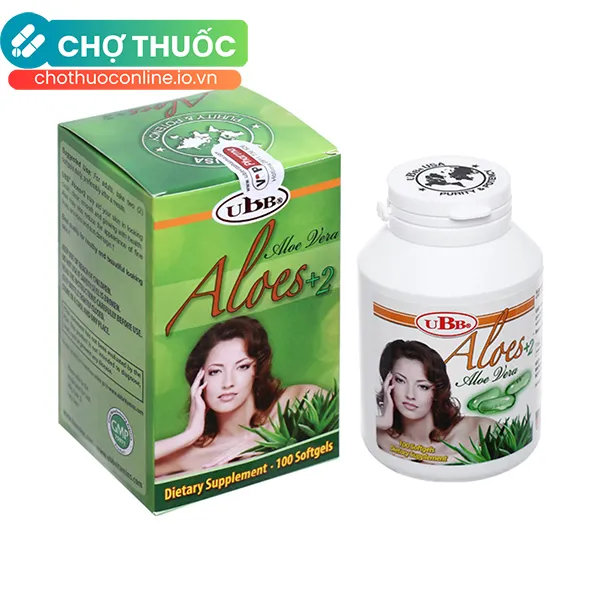UBB Aloes+2 - Hạn chế lão hóa, làm đẹp da (chai 100 viên)