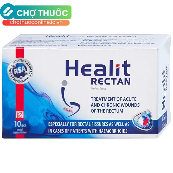 Viên đạn đặt hậu môn Healit Rectan Vhphamara điều trị vết thương cấp tính và mạn tính (10 viên)