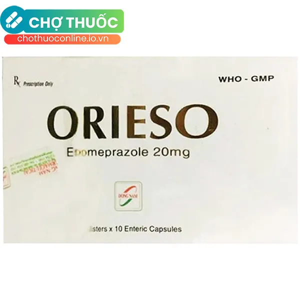 Viên nang Orieso 20mg Đông Nam điều trị loét dạ dày - tá tràng (3 vỉ x 10 viên)