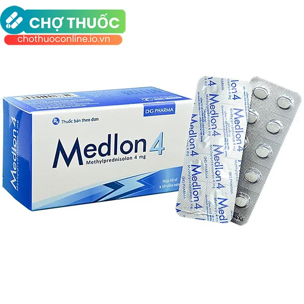 Viên nén Medlon 4 chống viêm, giảm miễn dịch trong viêm khớp, lupus ban đỏ (10 vỉ x 10 viên)