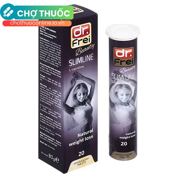 Viên sủi Dr. Frei Slim Line L-carnitine hỗ trợ giảm cân (Tuýp 20 viên)