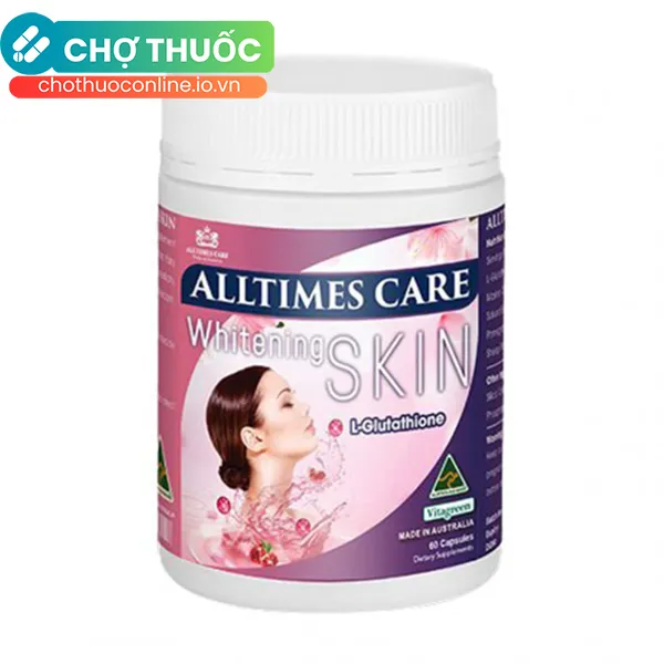 Viên uống Alltimes Care Whitening Skin hỗ trợ trắng da, chống lão hóa (Hộp 60 viên)