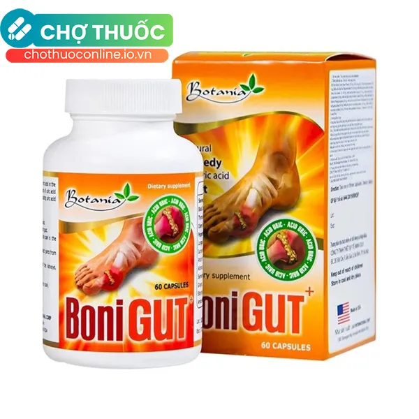 Viên uống BoniGut Botania giảm nồng độ acid uric trong máu, hỗ trợ điều trị bệnh gout (60 viên)