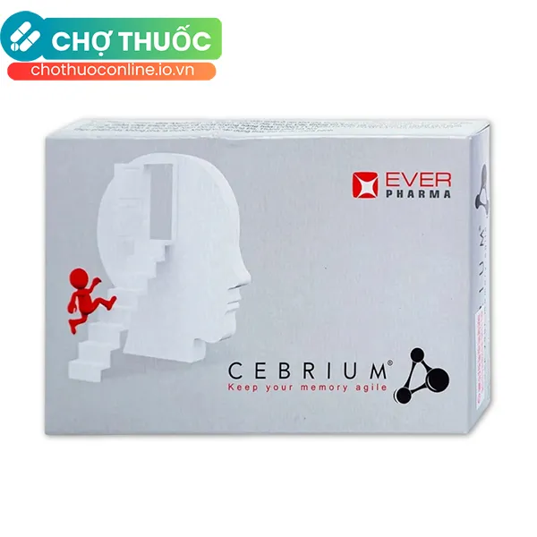 Viên uống Cebrium Ever Pharma hỗ trợ tăng khả năng tập trung, cải thiện trí nhớ (3 vỉ x 10 viên)