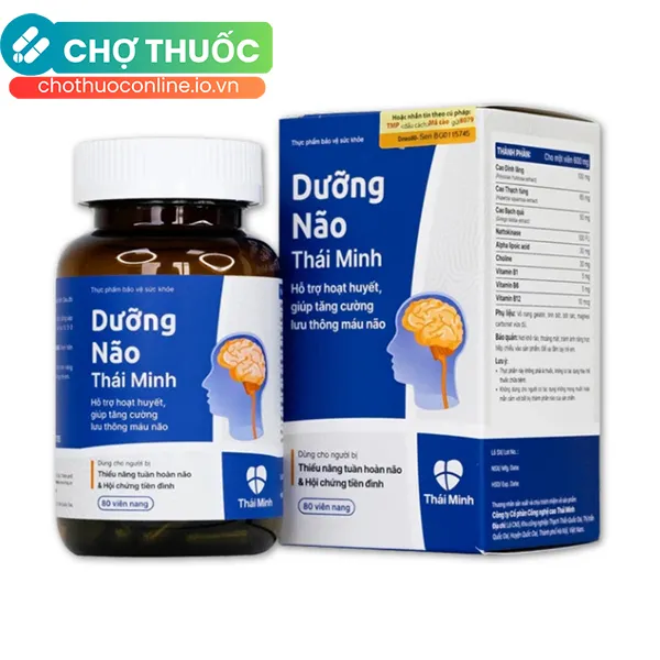 Viên uống Dưỡng Não Thái Minh hỗ trợ hoạt huyết, tăng cường lưu thông máu não (80 viên)