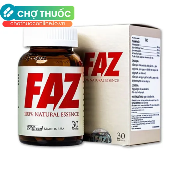 Viên uống FAZ Ecogreen hỗ trợ giảm cholesterol toàn phần, giảm LDL-c (30 viên)