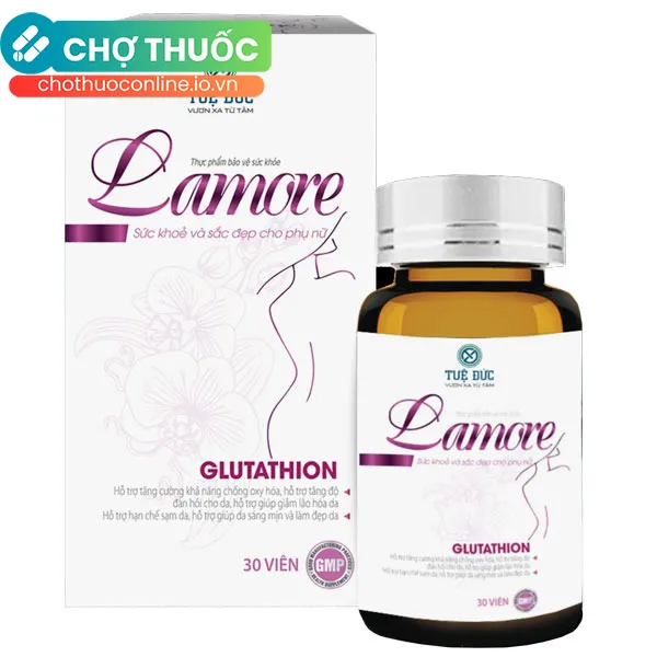 Viên uống Lamore hỗ trợ hạn chế sạm da, giúp da sáng mịn và làm đẹp da (Hộp 30 viên)