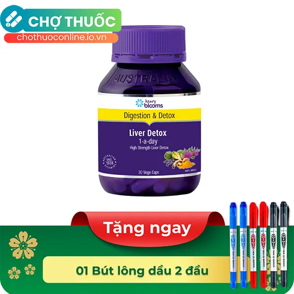 Viên uống Liver Detox 1-A-Day Henry Blooms hỗ trợ giải độc gan, bảo vệ gan (30 viên)