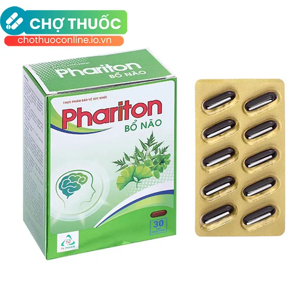 Viên uống Phariton Bổ Não hỗ trợ giảm triệu chứng suy giảm trí nhớ (Hộp 30 viên)