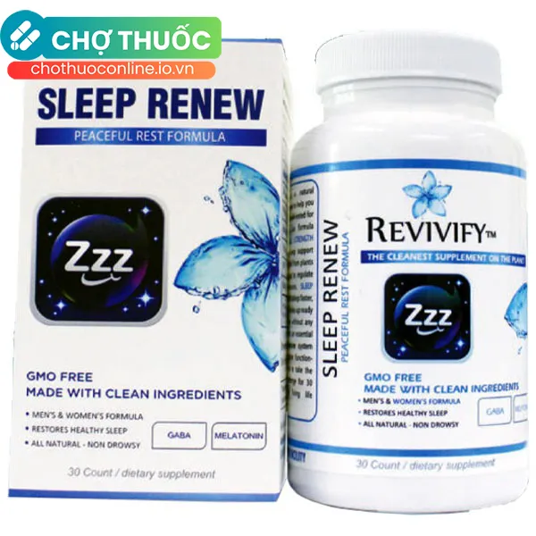Viên uống Sleep Renew hỗ trợ giảm tình trạng mất ngủ, hỗ trợ tạo giấc ngủ tự nhiên (Hộp 30 viên)