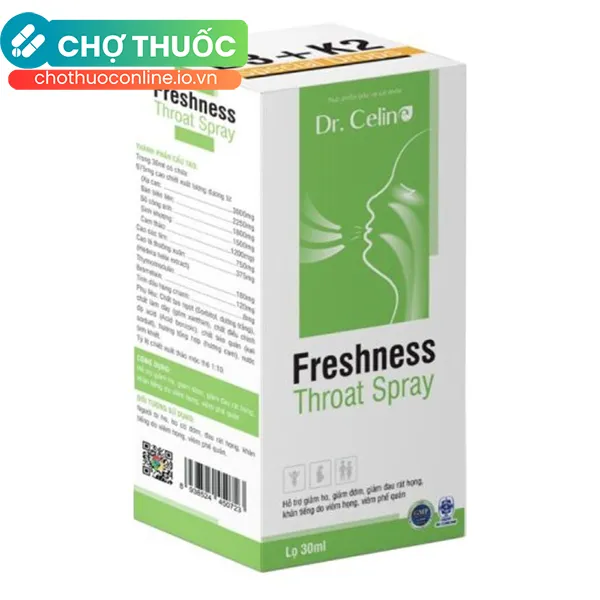 Xịt giảm ho, đau rát họng Dr. Celine Freshness Throat Spray (30ml)